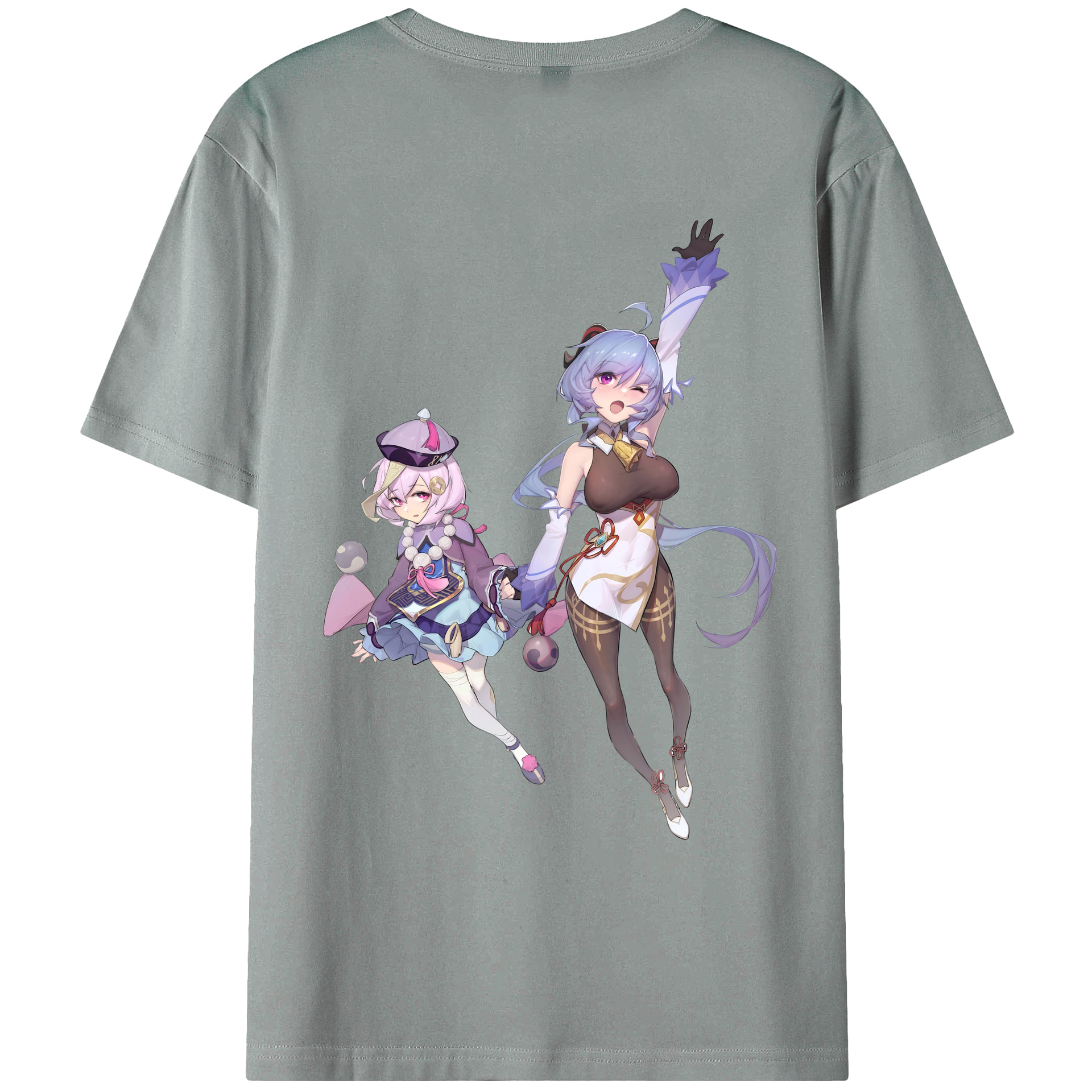 げんし神 七七 なな  genshin Nana 綿100％ メンズ半袖Tシャツ（バックプリント） 通気性
